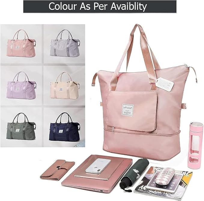 Expandable Folding Travel Bag for Women (Multicolour)