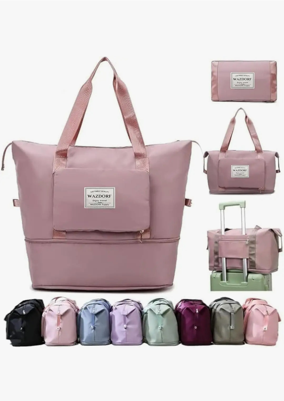 Expandable Folding Travel Bag for Women (Multicolour)